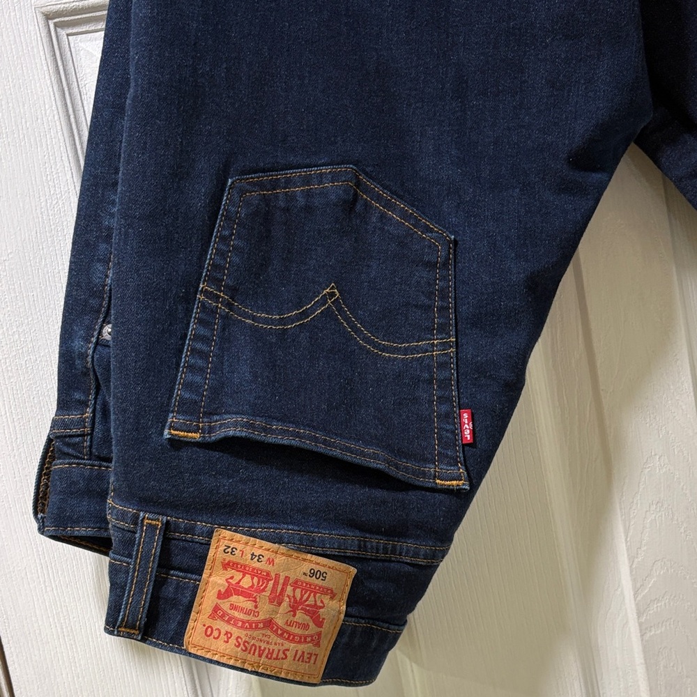 Men's Straight Jeans in Dark Indigo - Classic Straight Fit - Picture 3 of 10